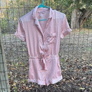 Victoria's Secret Light Pink Satin Sleep Romper